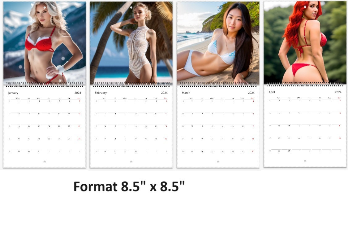 US Edition, Bikini Beauties, Wall Calendars US & CA Etsy