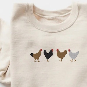 Huhn Sweatshirt BESTICKT, Huhn Geschenk, Huhn Shirt, landwirtschaftliches Sweatshirt, Bauernhof Geschenk, Gehöft Geschenk, trendiges Sweatshirt