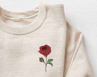 Embroidered Rose Sweatshirt Rose Sweater Roses Embroidered Pullover Nature Sweatshirt Bouquet Sweatshirt Flower Sweatshirt Rose Hoodie Etsy UK