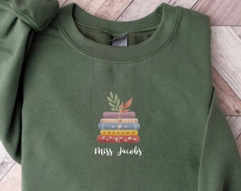 EMBROIDERED Teacher Name Sweatshirt, Custom Teacher Sweatshirt, Teacher graduation gift, Teacher Appreciation Sweatshirt, Gift for Teacher