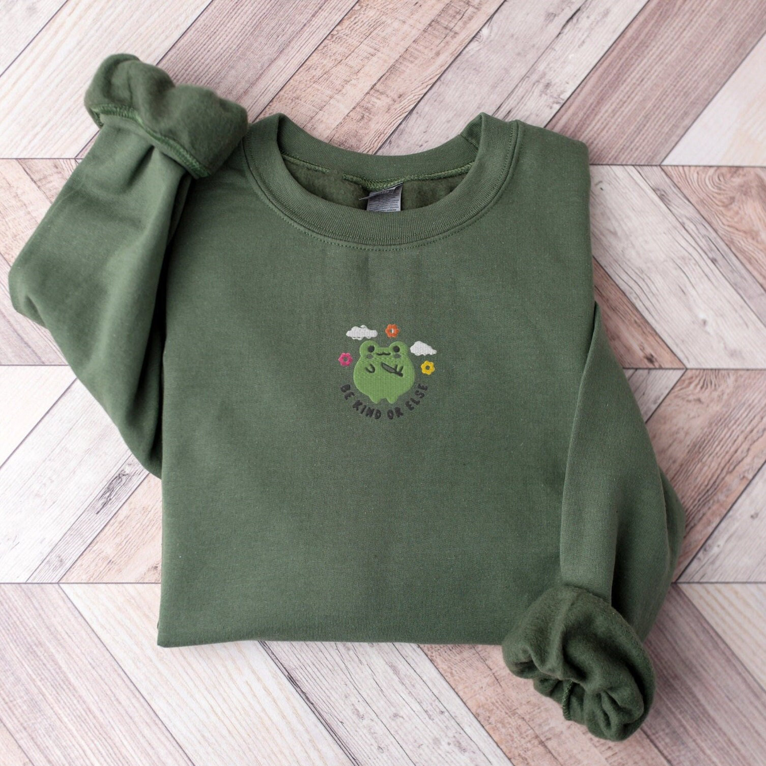GESTICKTES FROSCH Sweatshirt, Sei Kind FROSCH, Retro Frosch Tshirt ...