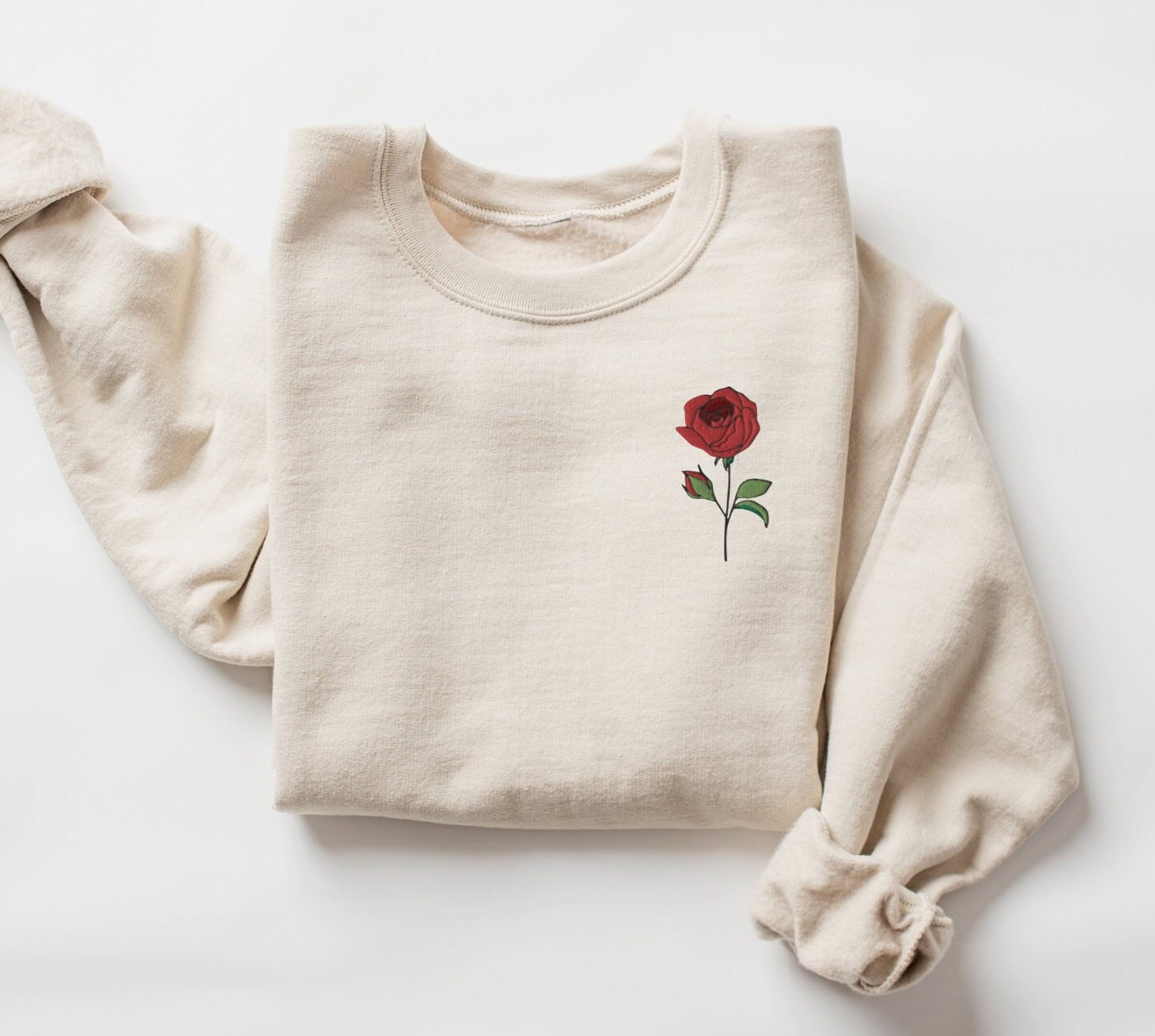 【CPGN STUDIO】Glitter Holly Embroidery Sweatshirt EMBROIDERED HOLLY Sweatshirt, Embroidered Christmas