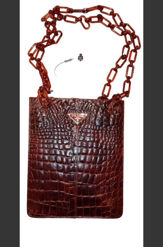Gorgeous 1990's COGNAC ALLIGATOR Belly Skin Handbag Shoulder Bag - SAKS -  Vintage Skins