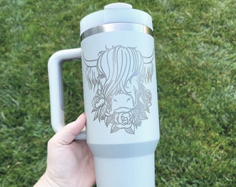 Floral Highland Cow SVG: Original Art File