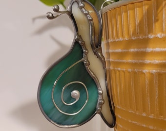 Stained Glass Snail Plant Pot Hanger - Potted Plant Decor - Gifts for Plant Lovers - Garden Decor