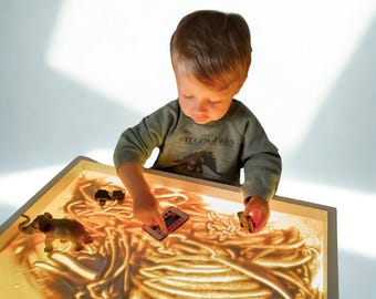LED Sensory Light Table: Wooden Kids Play Table with Remote 50 x 70 cm