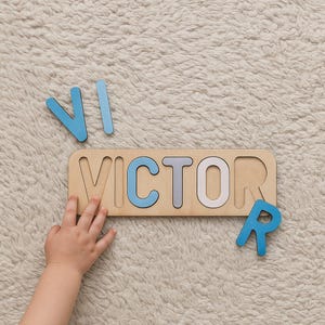 Personalized Name Puzzle: Montessori Wooden Toy, 1st Birthday Gift