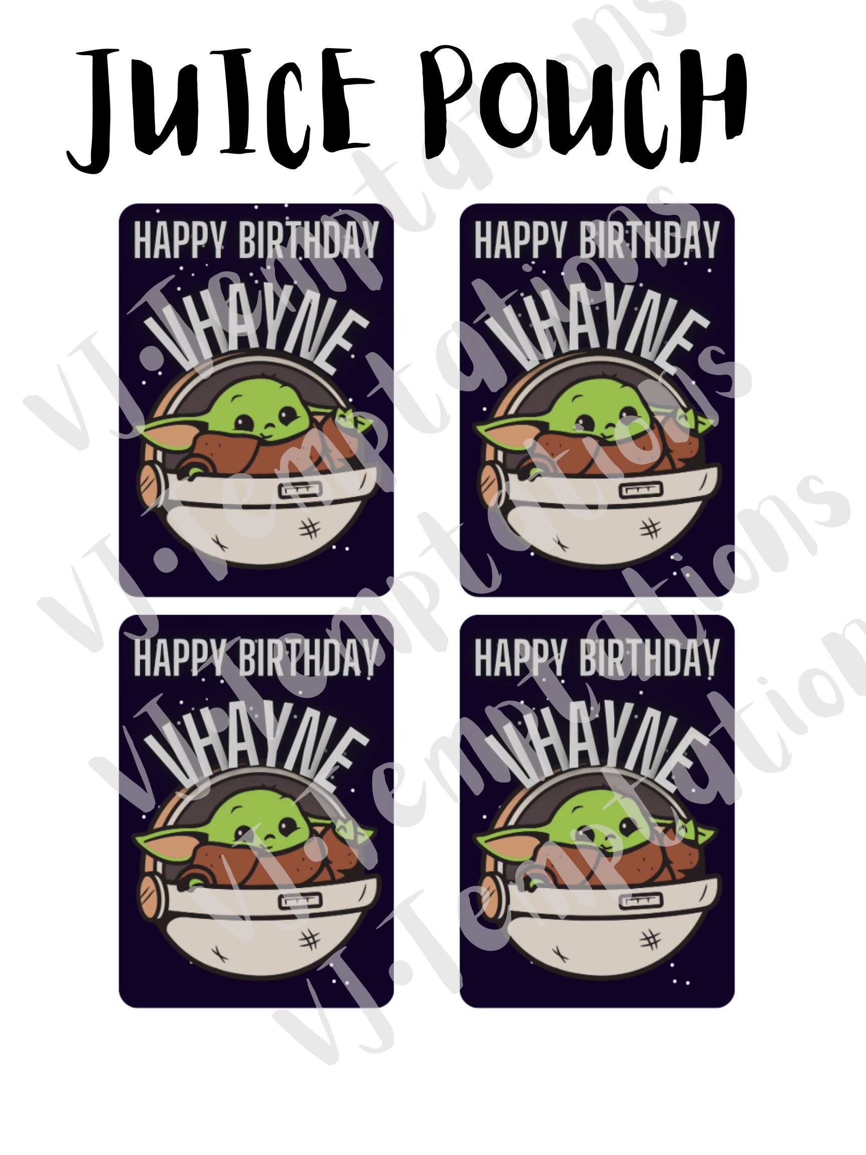 Custom Baby Yoda Invitation, Favor Labels - Etsy