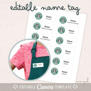 Printable Starbucks Name Tags - Etsy