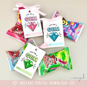 DU bist ein Juwel Valentinstag | Ring Pop | Süße druckbare Valentinstagskarten | Schule Klassenzimmer Kinder V Tageskarte