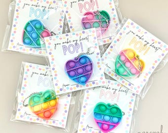 POP IT Día de San Valentín / Me haces estallar el corazón / Lindas tarjetas de San Valentín imprimibles / Tarjeta del Día de San Valentín para niños del aula escolar