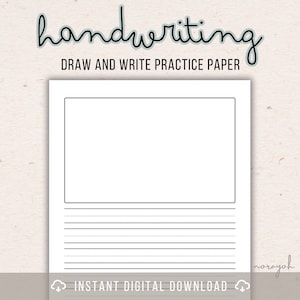 DIBUJAR y ESCRIBIR Papel de práctica de escritura a mano / Diario para niños imprimible / Cuento corto / Líneas primarias / Descargar