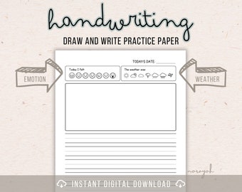 DRAW and WRITE Handwriting Practice Sheets Kids Journal