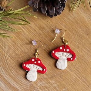 Handgemachte Fliegenpilz Ohrringe: Fliegenpilz Schmuck