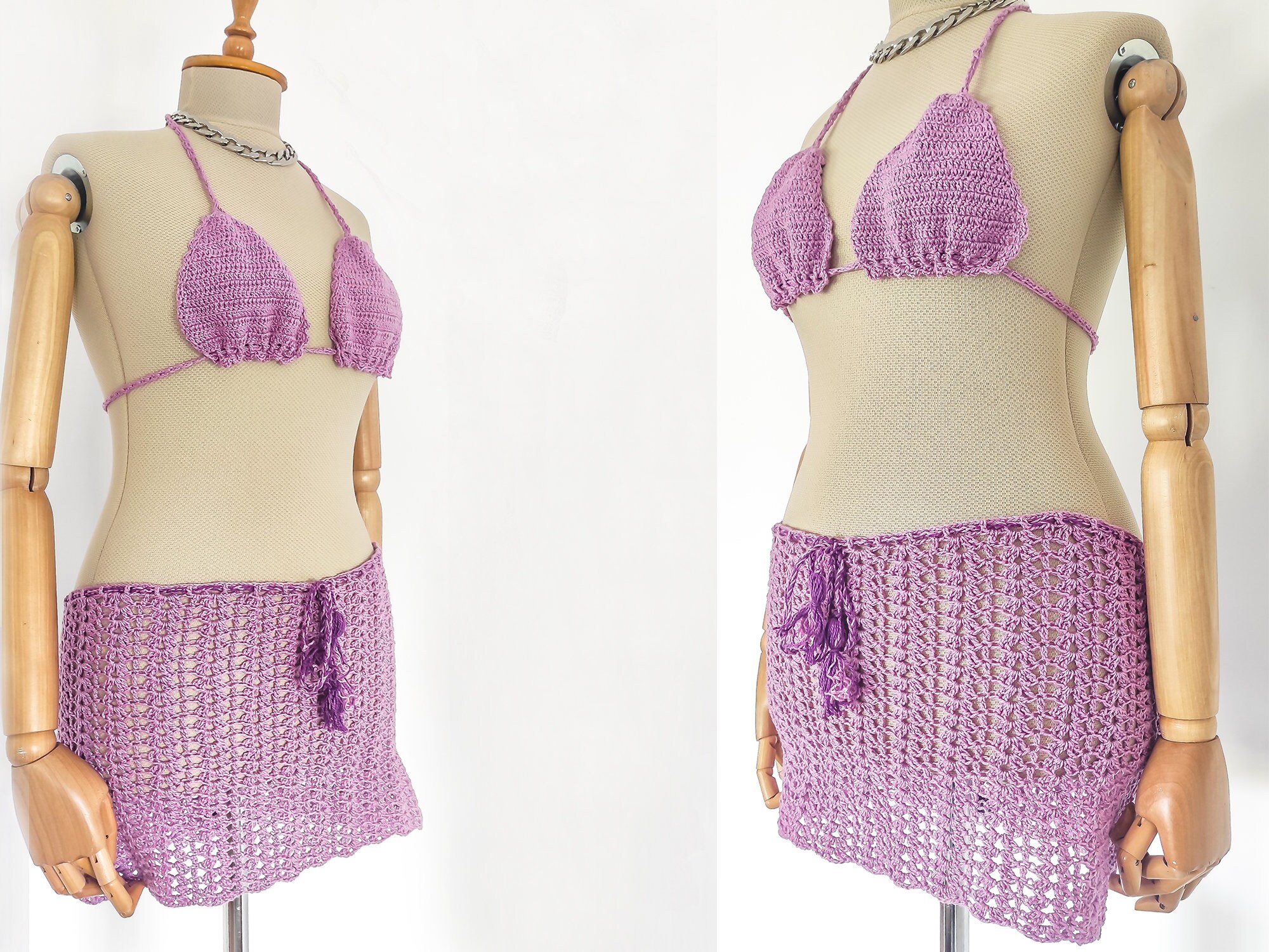 Bikini Cover Up Crochet Bikini Set Handmade Bikini Top Etsy