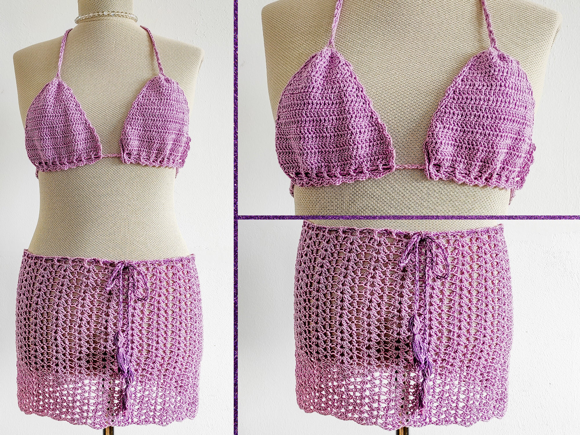 Bikini Cover Up Crochet Bikini Set Handmade Bikini Top Etsy