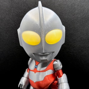 Ultraman Inspired Toy Figure, 7 inches tall collectible (Hand Made, LED Light, Articulated, Posable) 2.0 Now Shipping