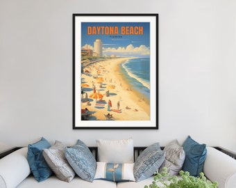 Daytona Beach Vintage Poster - Retro Florida Wall Art, Vacation Rental Decor, Beach House Artwork - DIGITAL DOWNLOAD