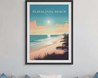Playalinda Florida Vintage Poster – Retro Beach Travel Print (Digital Download)