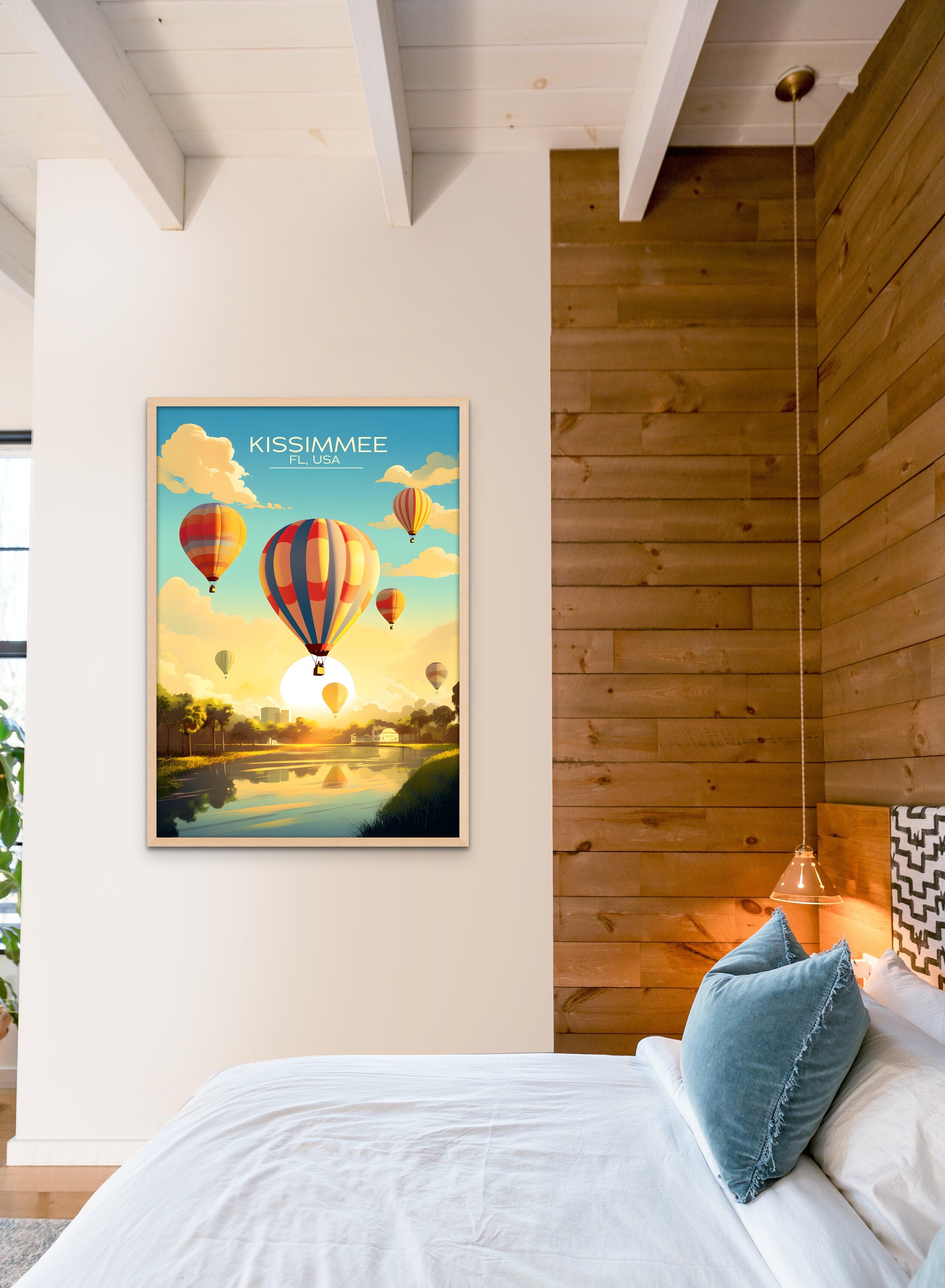 Poster Mappa Vintage Kissimmee Florida – Stampa Su Tela 23x28 Cm, Decorazione Da Parete