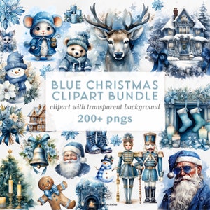 Blue Christmas MEGA BUNDLE 200+ pngs | Contains all Blue Christmas Listings | Check Description for more Info!!! | Blue Christmas Clipart