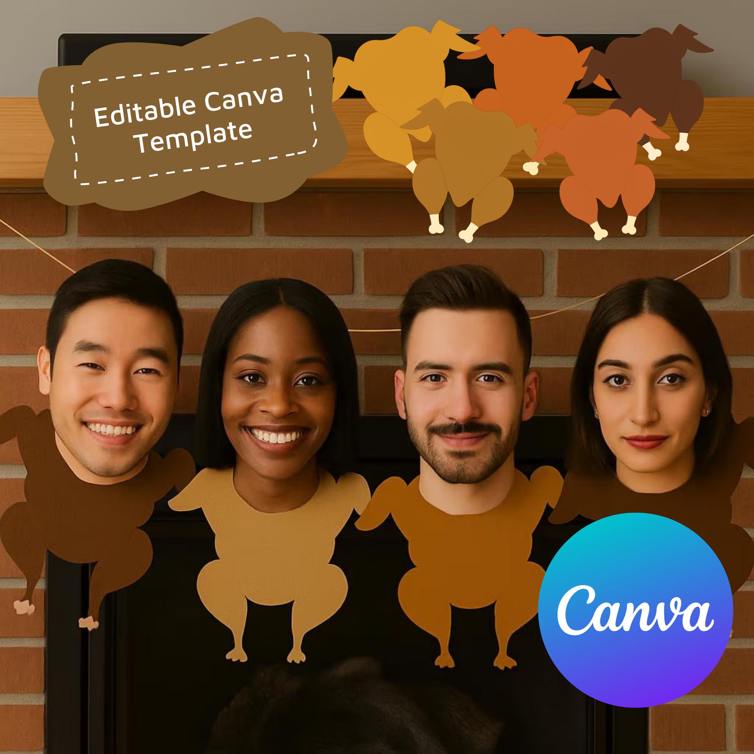 Put Your Friends on Turkeys DIY Garland • Friendsgiving & Thanksgiving ...