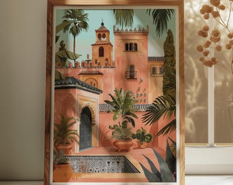 Sevilla Spain Travel Poster, Andalusia Sevilla Print, Spain Travel Art, Spanish Holiday Print, Sevilla Spain Gift, Andalusia Wall Art