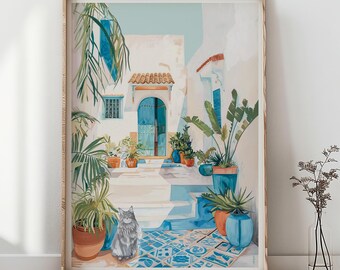 Morocco Marrakech Illustration, North Africa Travel Print, Marrakech Wall Art, Morocco Print, Marrakech Travel Art, Morocco Travel Print