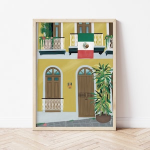 Mexico Art Print, Mexico Illustration Poster, Mexico Illustration Travel Print, Mexico Print, Mexico Art Print, Mexico Drawing