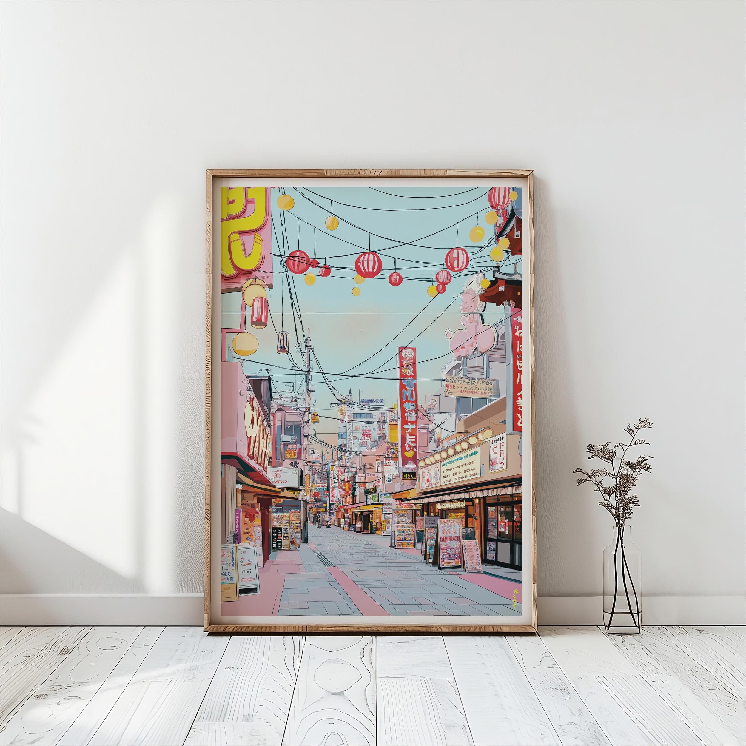 Japan Osaka Tennoji Travel Poster, Osaka Print, Osaka Tennoji Travel Art, Japan Travel Print, Japan Wall Art, Japanese Art