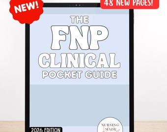 NEW 2026 Digital Family Nurse Practitioner Clinical Pocket Guide/FNP Student Reference Guide/New Nurse Practitioner Pocket Guide