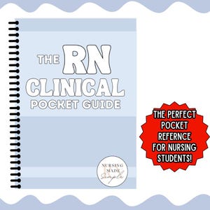 RN Clinical Pocket Guide | Nursing School Reference (5x7in)