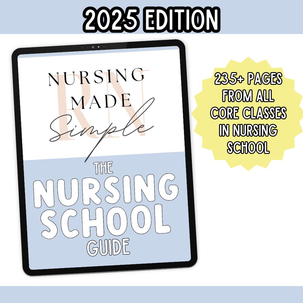PDF Copy Nursing Made Simple RN Comprehensive Nursing School Guide/Nursing Study Guides/Nursing Notes/NCLEX Review Guide