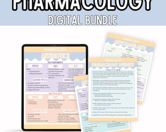 Pharmacology Nursing Bundle/Nursing Notes/NCLEX Review/Complete Pharmacology Review