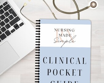 Nursing School Clinical Pocket Guide/5x7 Nursing Clinical Reference Guide/Nursing Clinical Guide/Pocket References Guide