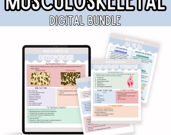 Peut inclure: Un lot numérique d'affiches médicales imprimables sur les affections musculo-squelettiques. Les affiches comprennent des informations sur l'ostéoporose, le syndrome des loges et l'arthrose contre la polyarthrite rhumatoïde.