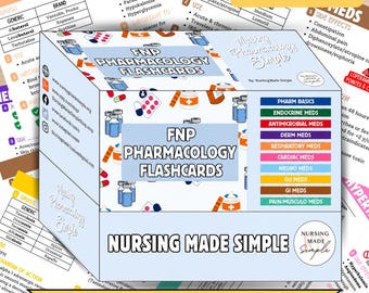 Tarjetas de estudio de farmacología para enfermeras practicantes de familia / Tarjetas de estudio de farmacología / Recursos para el curso de farmacología de enfermeras practicantes / Exámenes de farmacología para enfermeras practicantes
