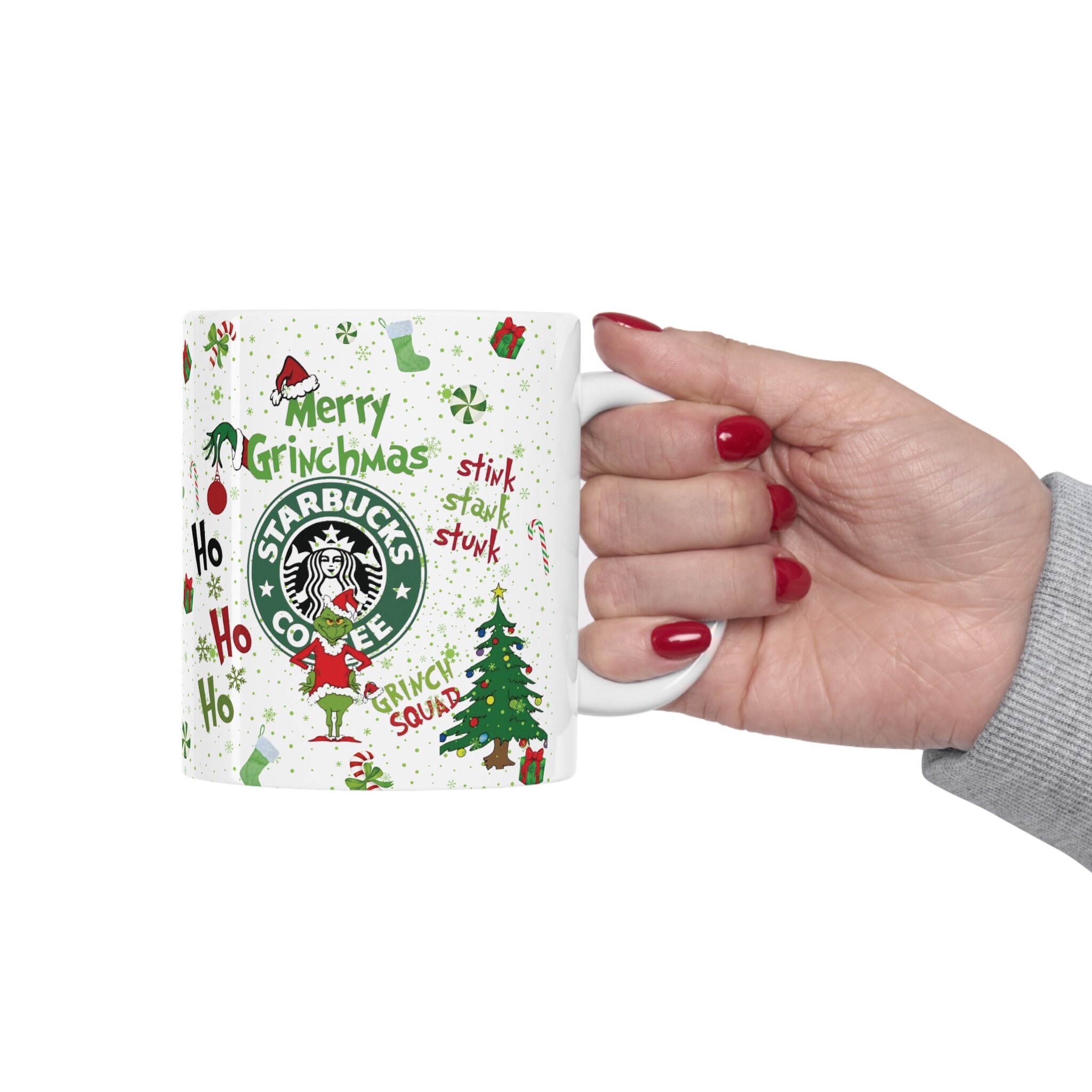 Grinch Coffee Mug Grinch Inspired Grinch Squad Mug Holiday - Etsy