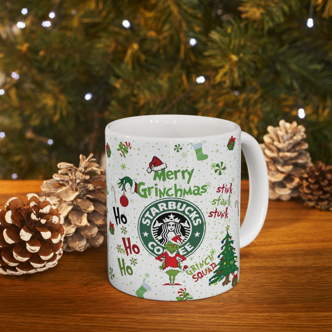 Grinch Coffee Mug Grinch Inspired Grinch Squad Mug Holiday - Etsy