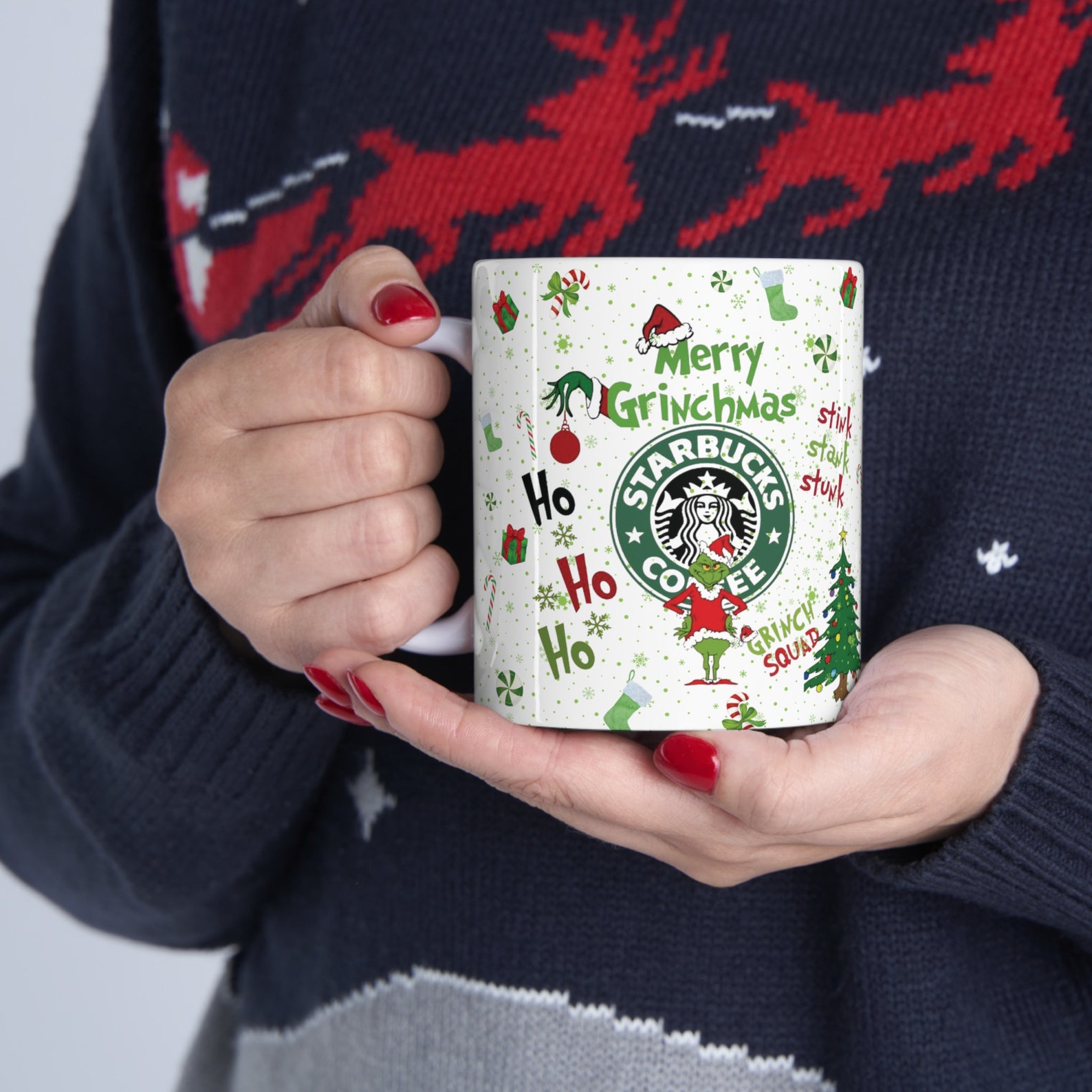 Grinch Coffee Mug, Grinch Inspired, Grinch Squad Mug, Holiday Coffee ...