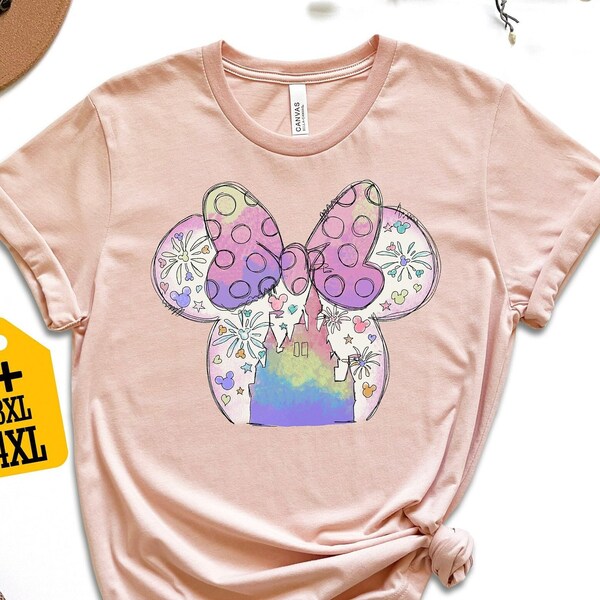 Colorful Disney Castle Shirt, Watercolor Princess Castle Shirt, Women Kids Disneyland Magic Kingdom Shirt, Girl's Disney Shirt