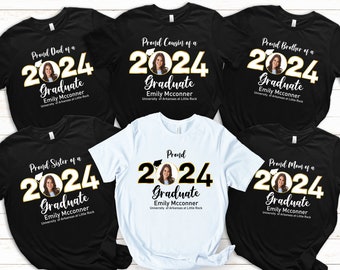 Personalized Graduation Family Shirts, Custom Graduation Family Matching 2024 Shirt, Custom Photo Matching Family Graduation Shirt