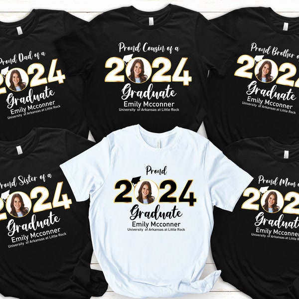 Personalized Graduation Family Shirts, Custom Graduation Family Matching 2024 Shirt, Custom Photo Matching Family Graduation Shirt