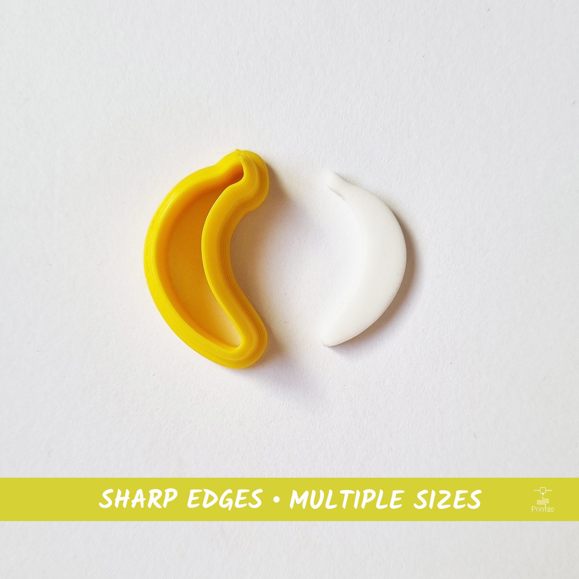 Banana Polymer Clay and Cookie Cutter - Multiple Sizes