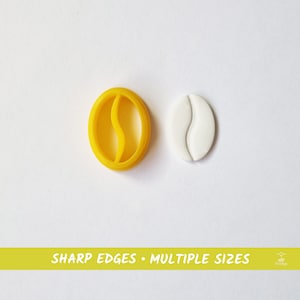 Coffee Bean Polymer Clay and Cookie Cutter - Multiple Sizes