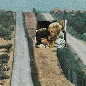 Our Fence Print. Hand cut collage.
