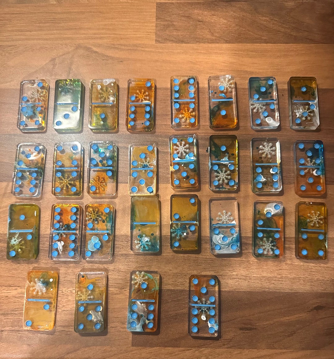 Domino Set Games Handmade Entertainment Resin Gaming Etsy