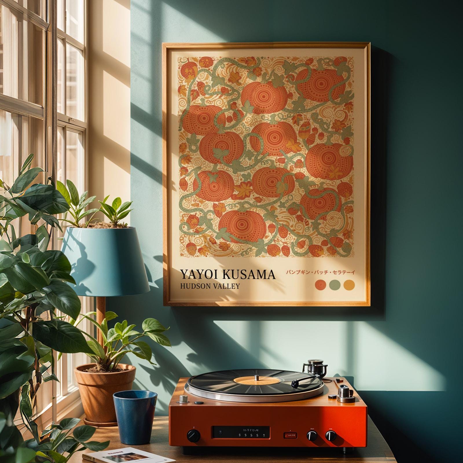 Hudson Valley Pumpkin Patch Poster Kusama-inspired Dot Pattern