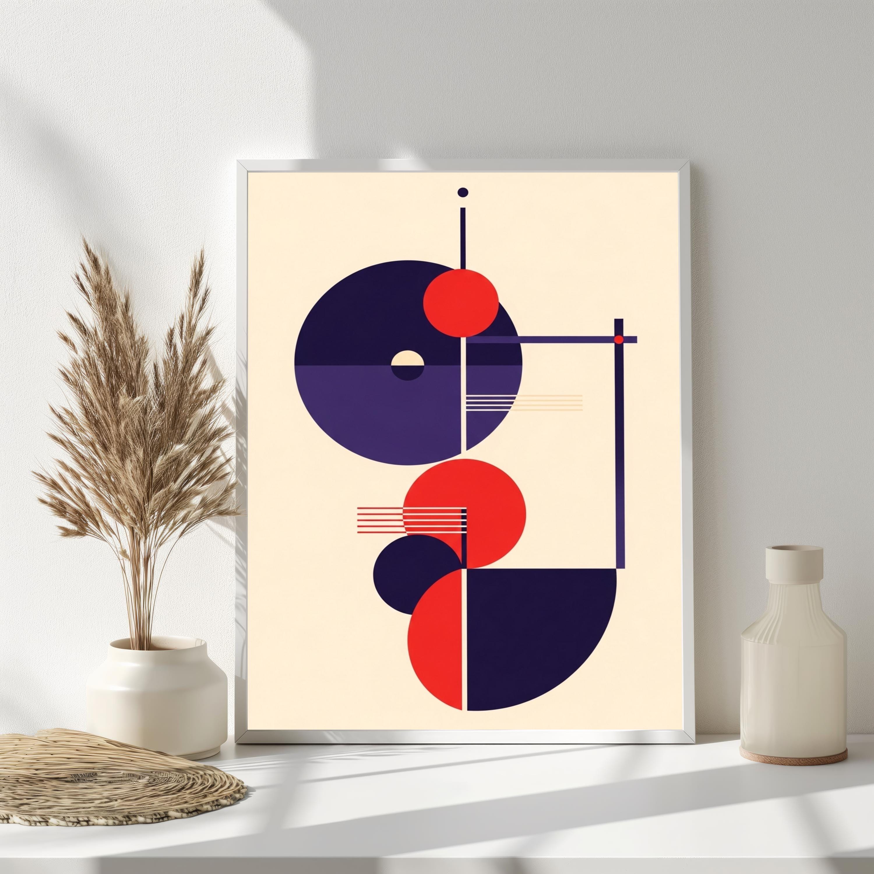 Abstract Geometric Art Print: Bauhaus Japanese Modern Decor - Etsy