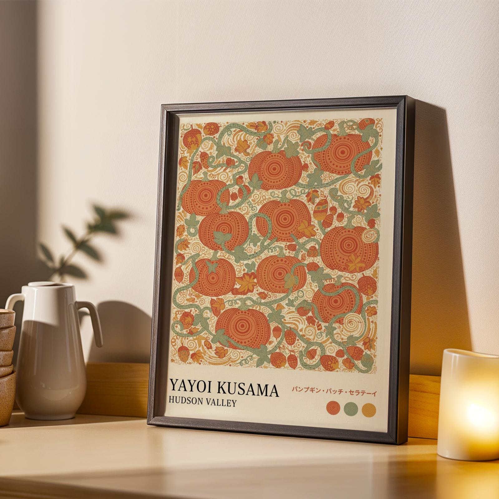 Hudson Valley Pumpkin Patch Poster Kusama-inspired Dot Pattern